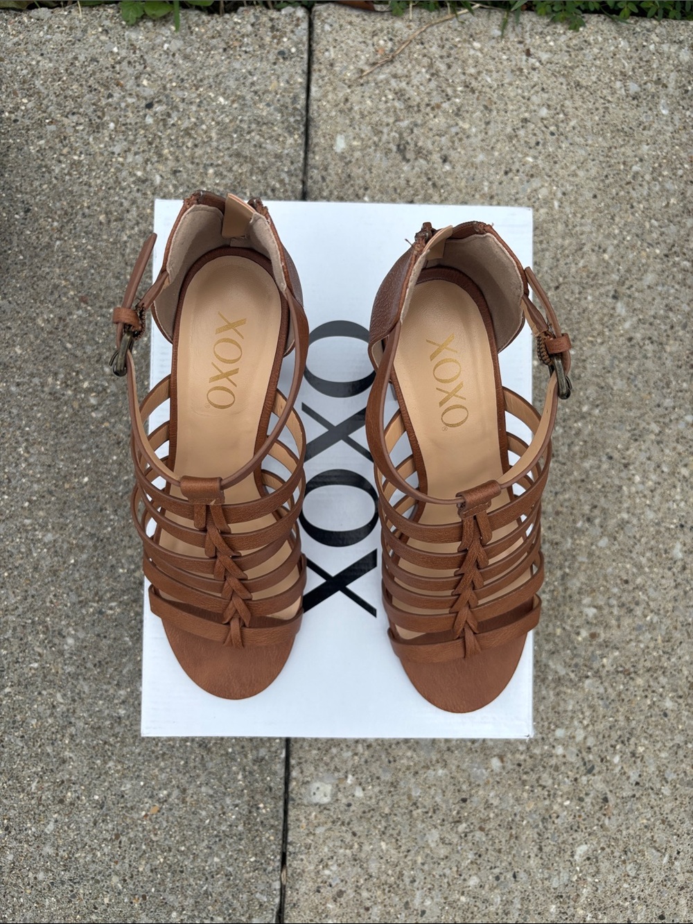 XOXO Tan Multi-Strap Gladiator Sandals